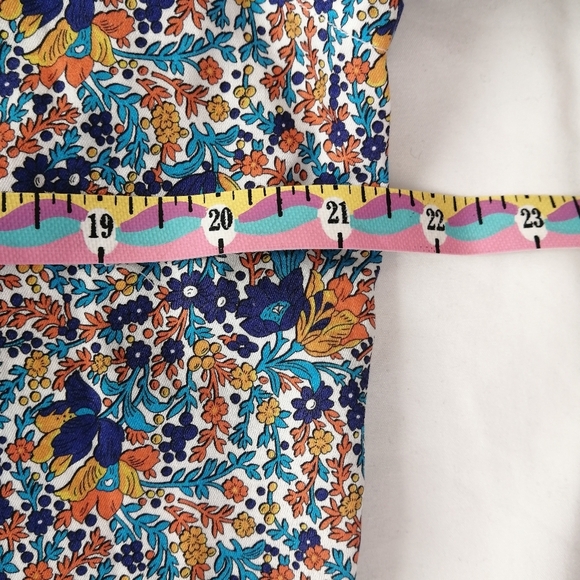 Eton Men's Slim Fit Floral Dress Shirt Orange Blue White 16.5 - Picture 15 of 17